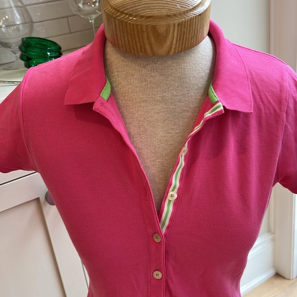 VGuC Lily Pulitzer pink cap sleeve activewear polo shirt - Picture 2 of 11